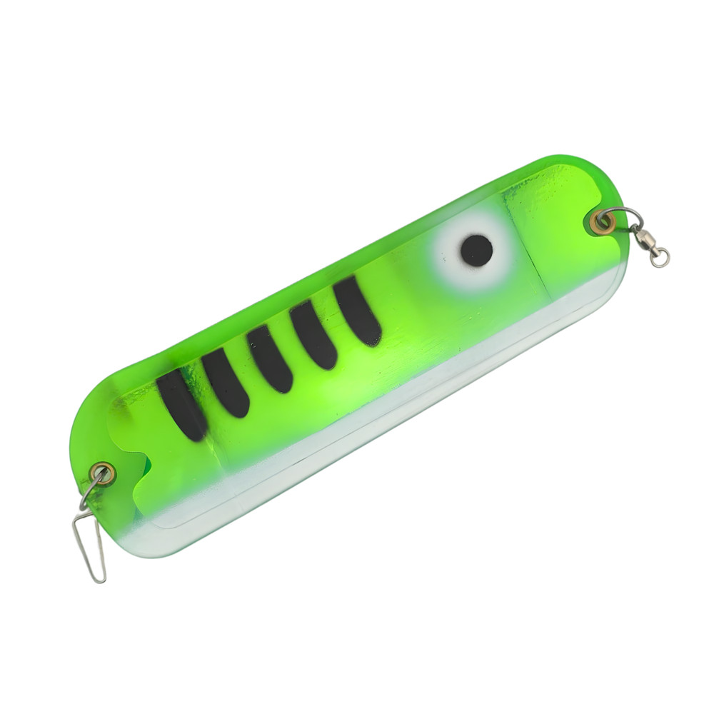 Custom Airbrushed 8" Flasher - Salmon / Trolling - Dill Pickle