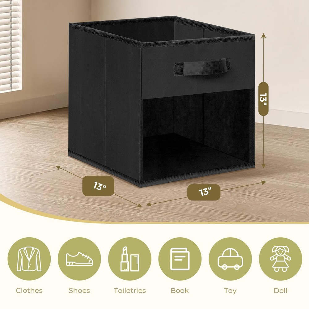 Storage Cubes, 13 Inch Cube Storage Bins With Clear Window, 6 Pack, Foldable ...