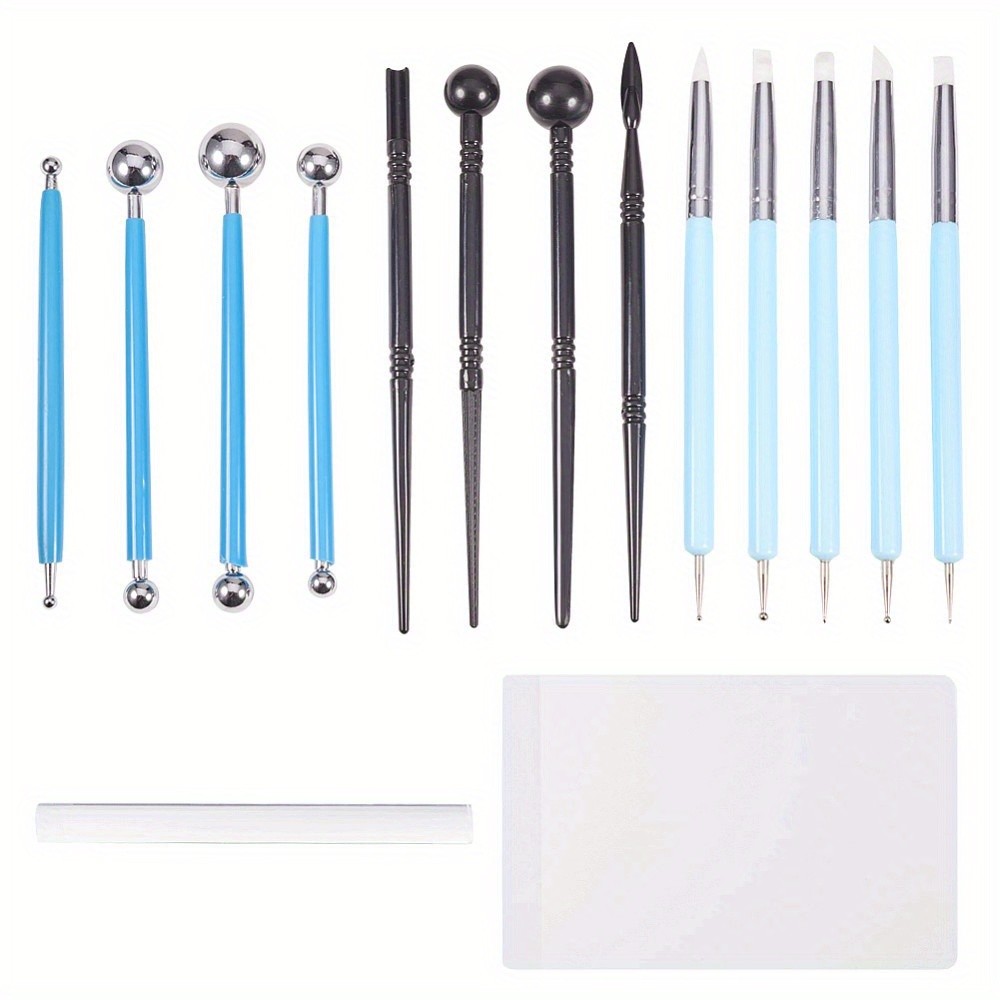 1set 15pcs Clay Sculpting Tools set Ball Stylus Dotting Modeling Tools Polymer