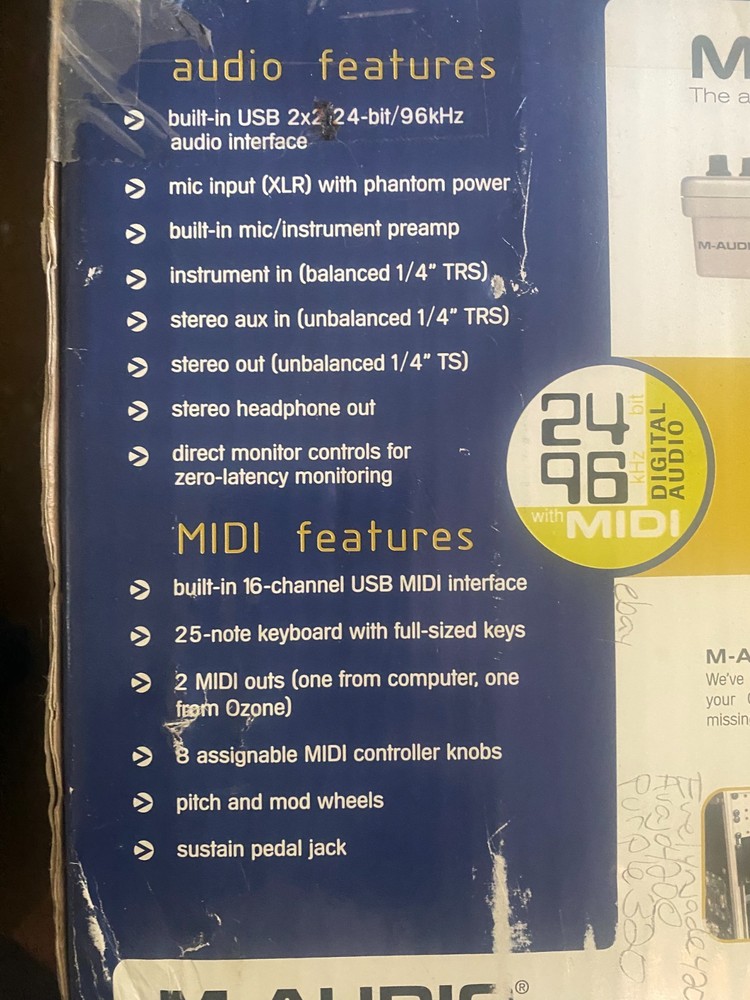 M-Audio Ozone *Midi Keyboard & interface *USB controller *mobile workstation