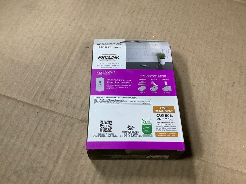 PROLINK In-Line Power Outlet with USB Charging Add On Power