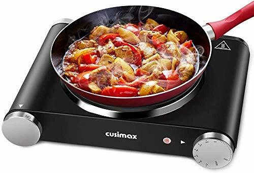 Cusimax Hot Plate Electric Burner Single Burner Cast Iron Hot Plates 1500W,Black