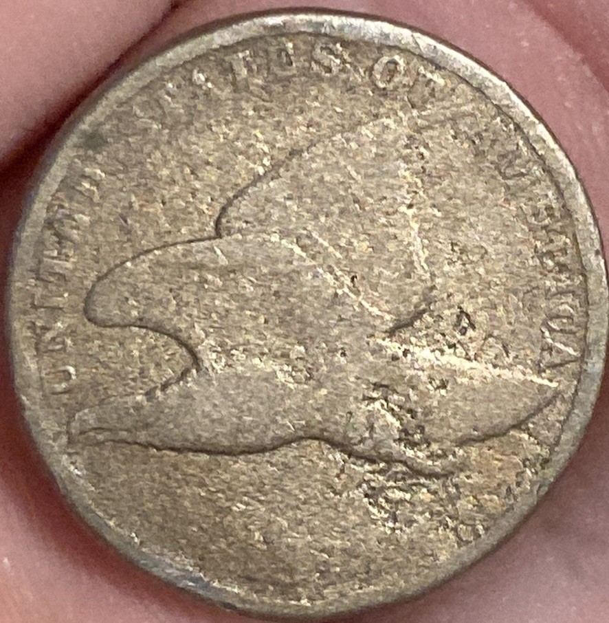 1858 flying eagle cent Good Details Cleaned Corroded
