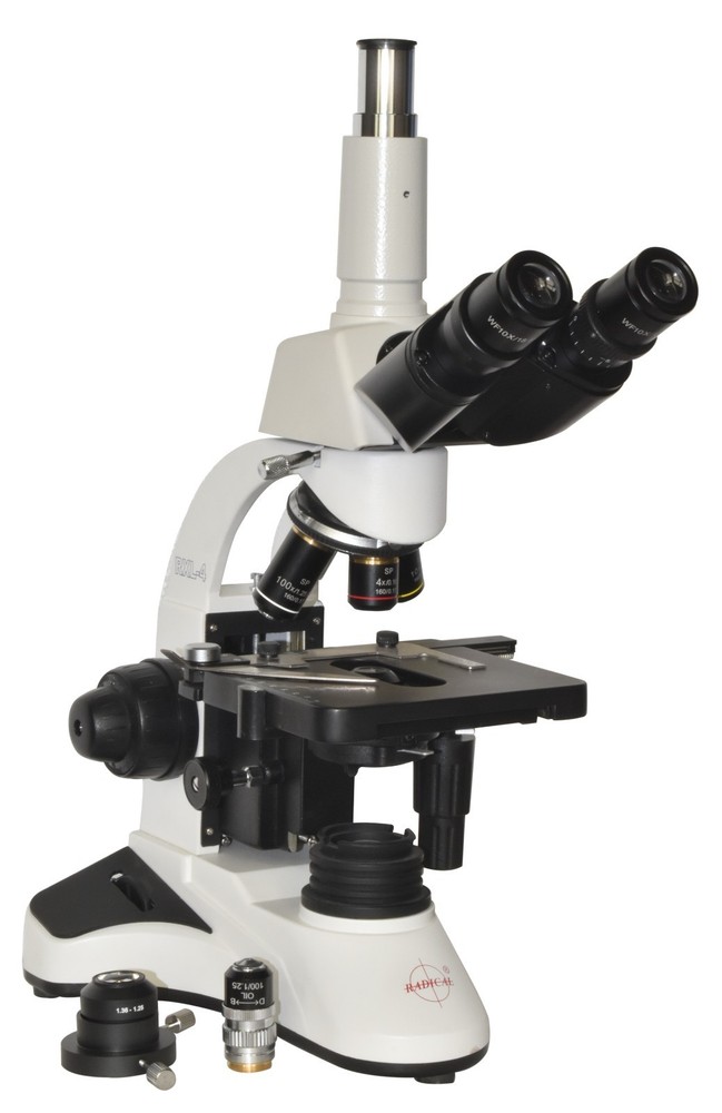 Professional Darkfield Microscope — Camera Port + 100× Iris Oil Objective