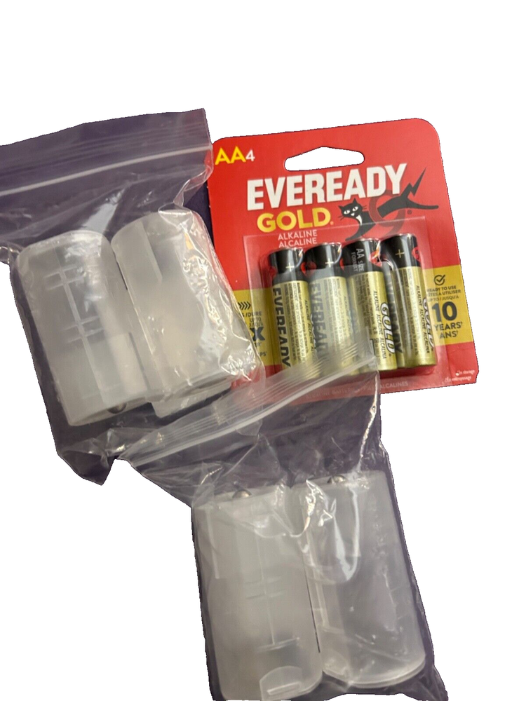 Battery Converter covers Bundle turn AA into D's 4 covers and Batteries