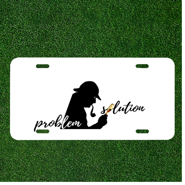 Custom Personalized License Plate Auto Tag With Problem Solutuion Detective