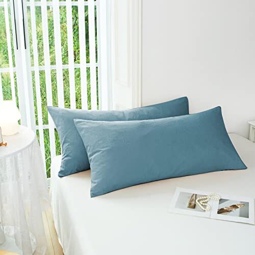 Super Soft Pillowcase - Washed Microfiber Body (20" x 54") Grayish Blue