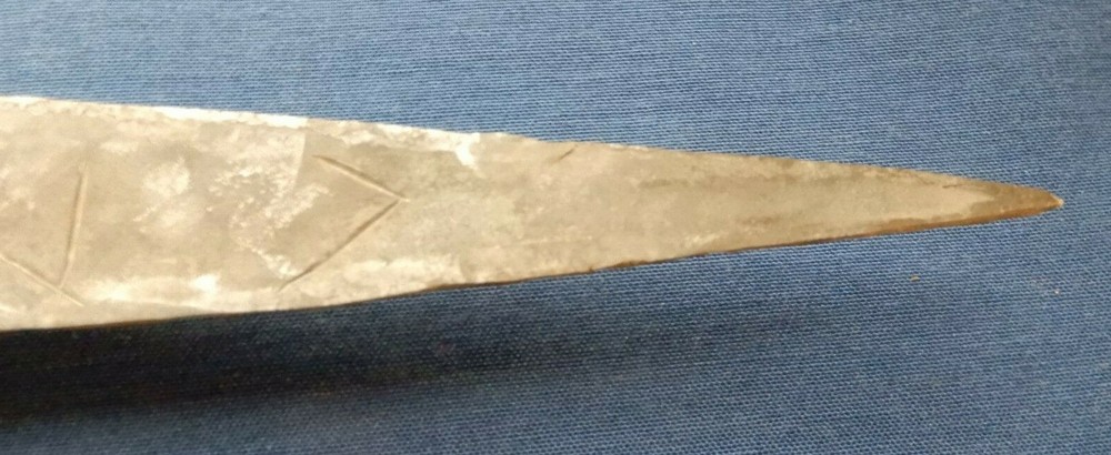 Bone Handle Ceremonial Dagger & Custom Leather Sheath 12 1/2", 7 1/2" Blade
