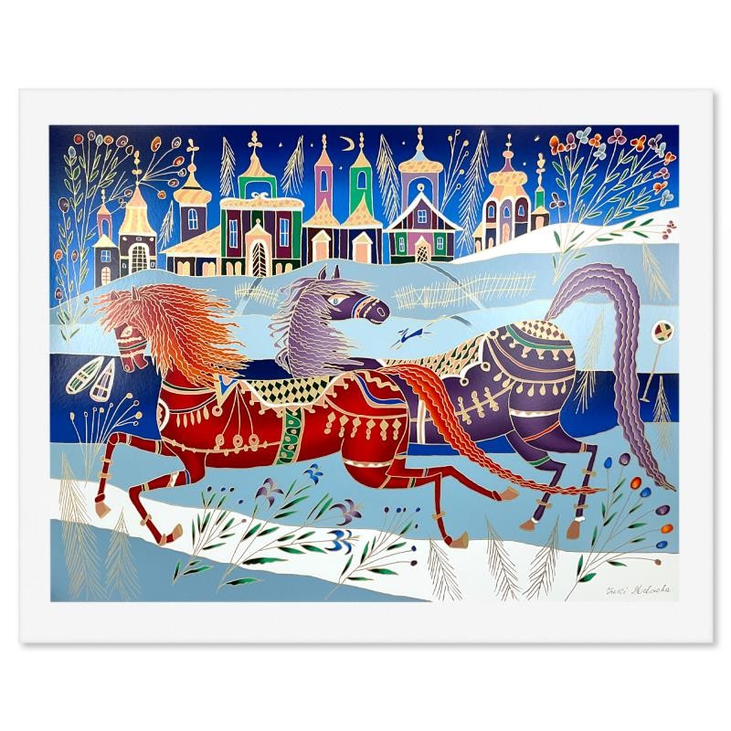 Yuri Gorbachev Winter in Borovici Hand Signed Serigraph, LOA