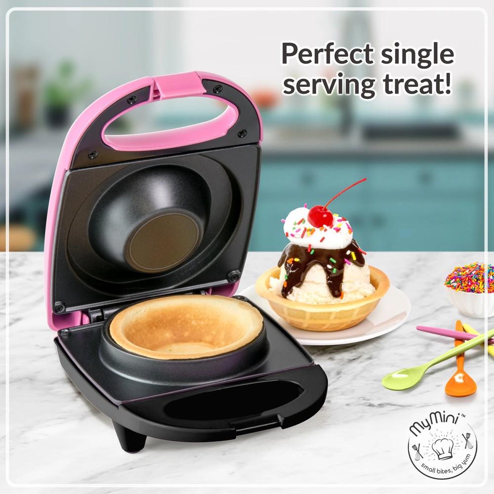 Personal Electric Waffle Bowl Maker, Pink