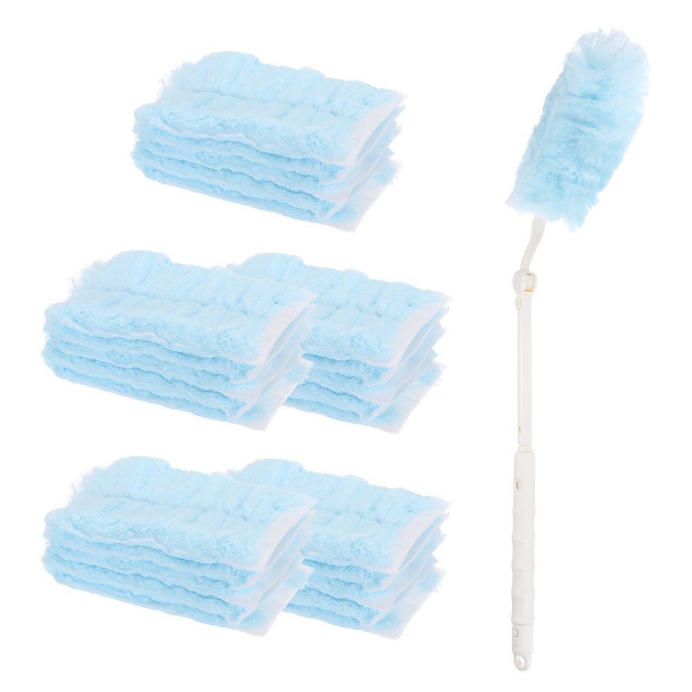 1 Count White Flexible Handle Refill, with 25 Blue Dusters