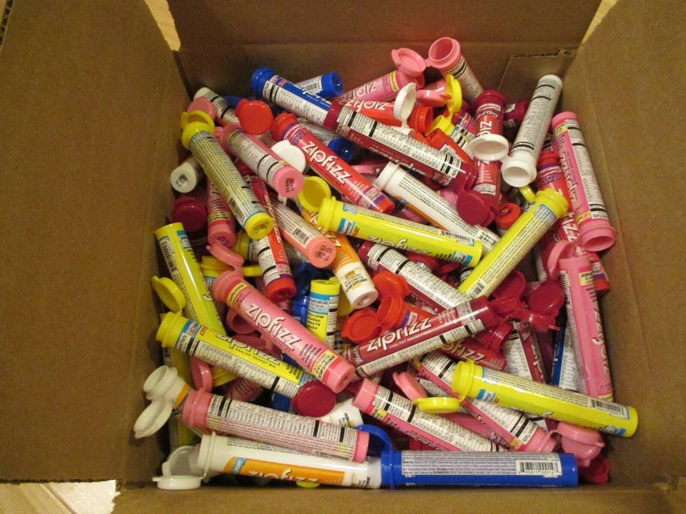 Zipfizz Empty Cylinder Tube Containers Assorted Colors (Quantity 30)