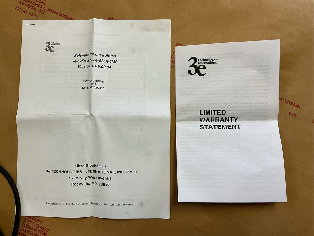 3e Technologies International 3e-525A-3 AirGuard Wireless Access Point