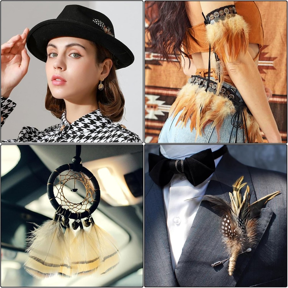 200pcs 10 Style Natural Feathers Assorted Mixed 10 Styles - 200 Pcs