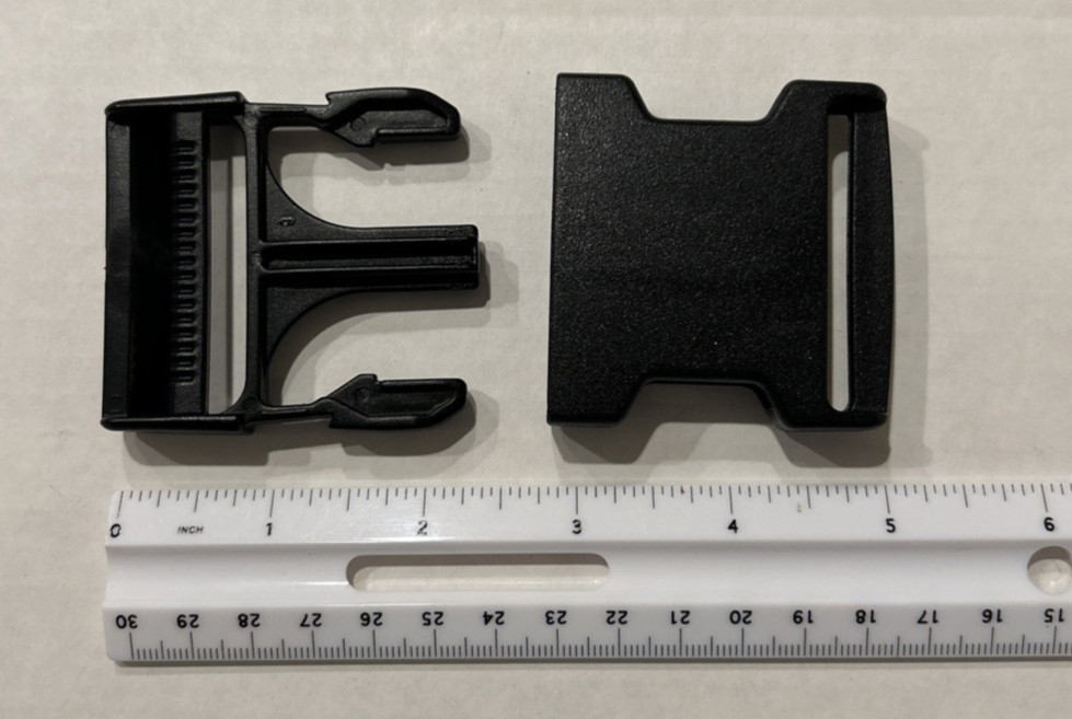 Large 2” plastic heavy duty quick connect release buckle clasp strap closure