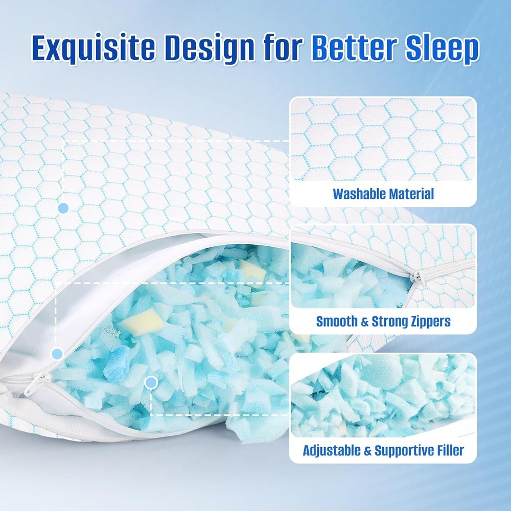 Memory Foam Pillow Set (2-Piece), Blue