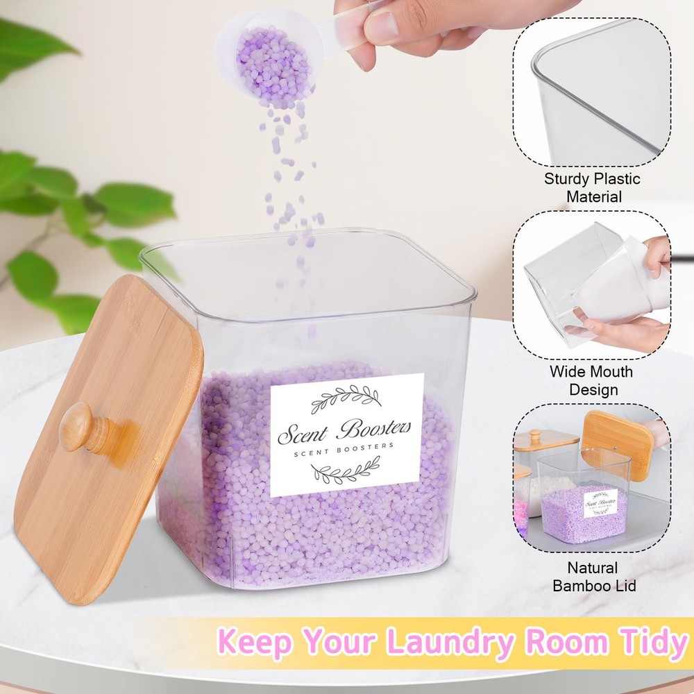 efluky 3 Pack Laundry Pods Container & Dryer Sheet Holder Set, 3pack, clear