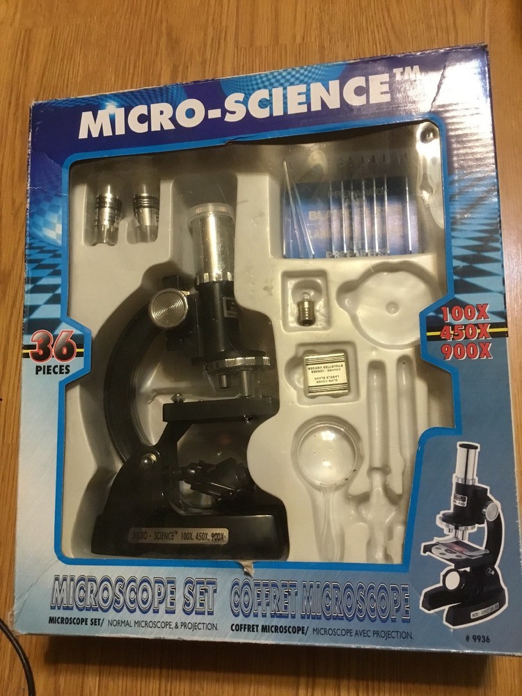 Micro-Science Child's Microscope Set #9936 Vintage