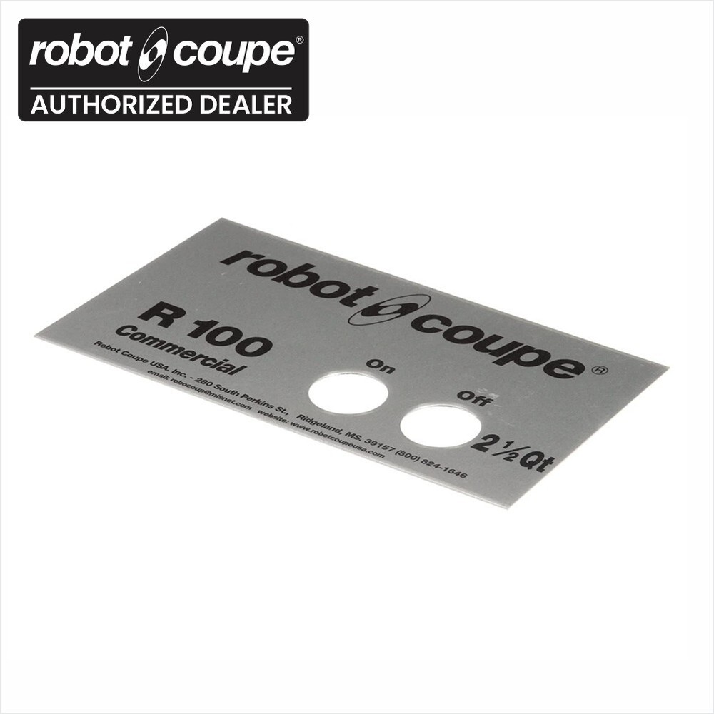 Robot Coupe 400541 R100 Food Processor Front Data Plate Genuine