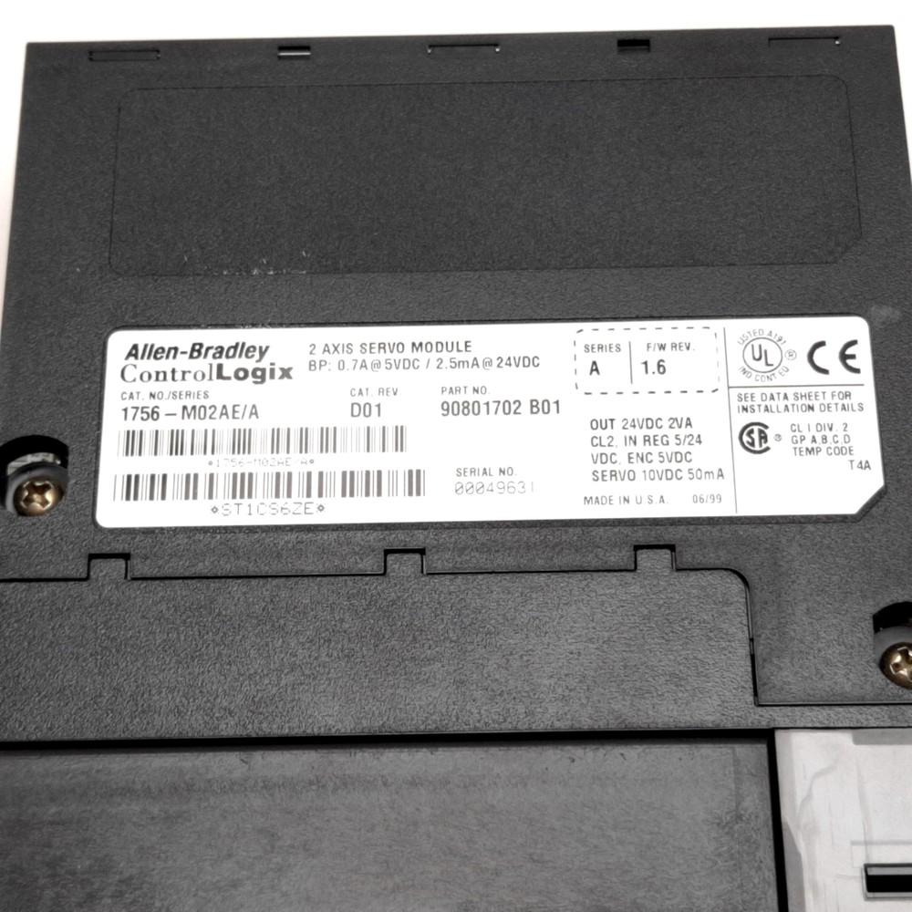 Allen Bradley 1756-M02AE/A D01 ControlLogix 2-Axis Servo Module, 5VDC / 24VDC