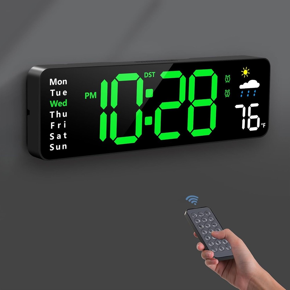 Digital Wall Clo, Digital Clo Lar Display with Remote Control,