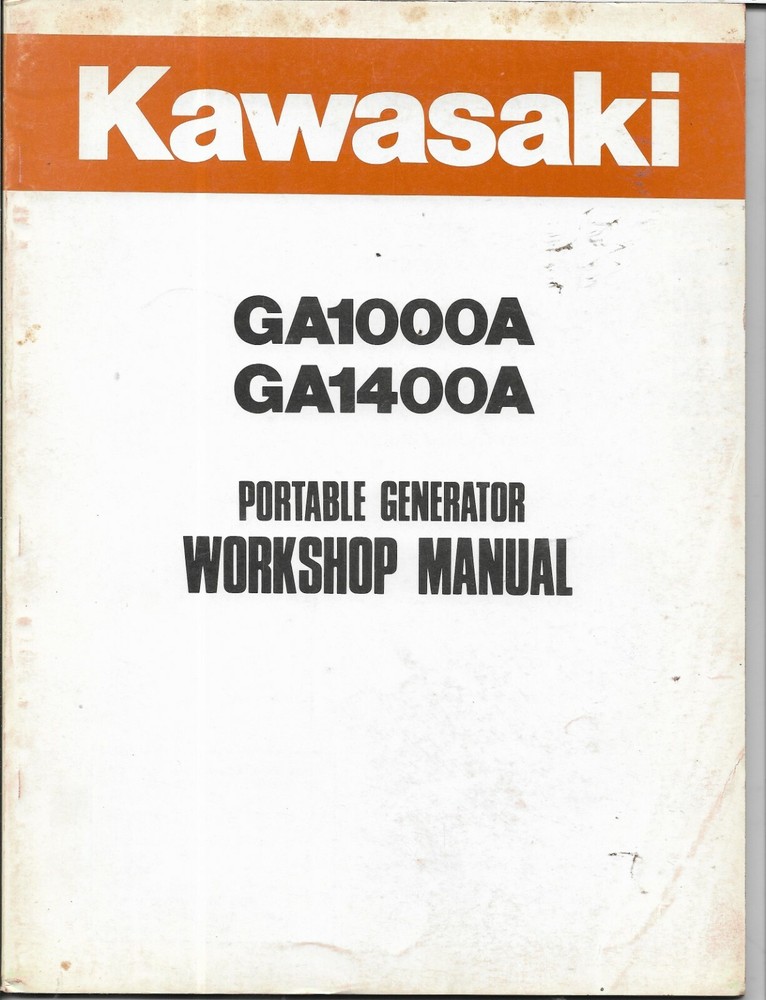 KAWASAKI PORTABLE GENERATOR Models GA1000A GA1400A Workshop Manual (B)