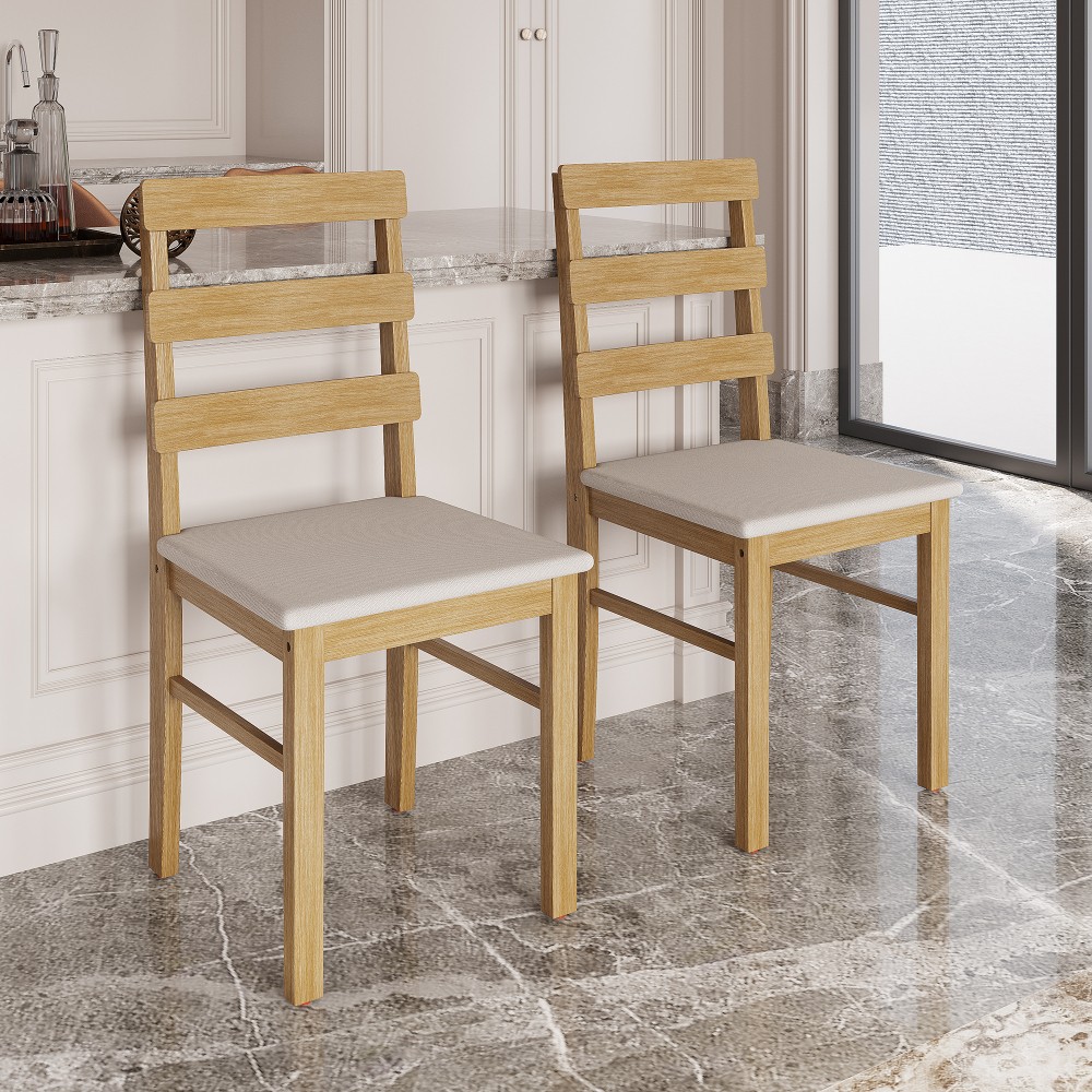 Kitchen Dining Set for 4 Rectangle Table and Chairs Dining Room Solid Wood