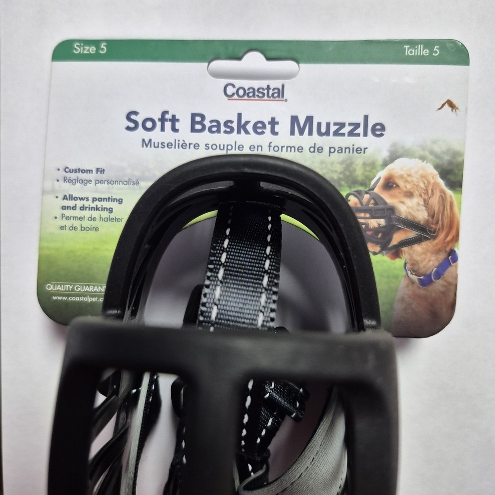 Coastal Pet Soft Basket Muzzle Size 5 Black Dog Muzzle