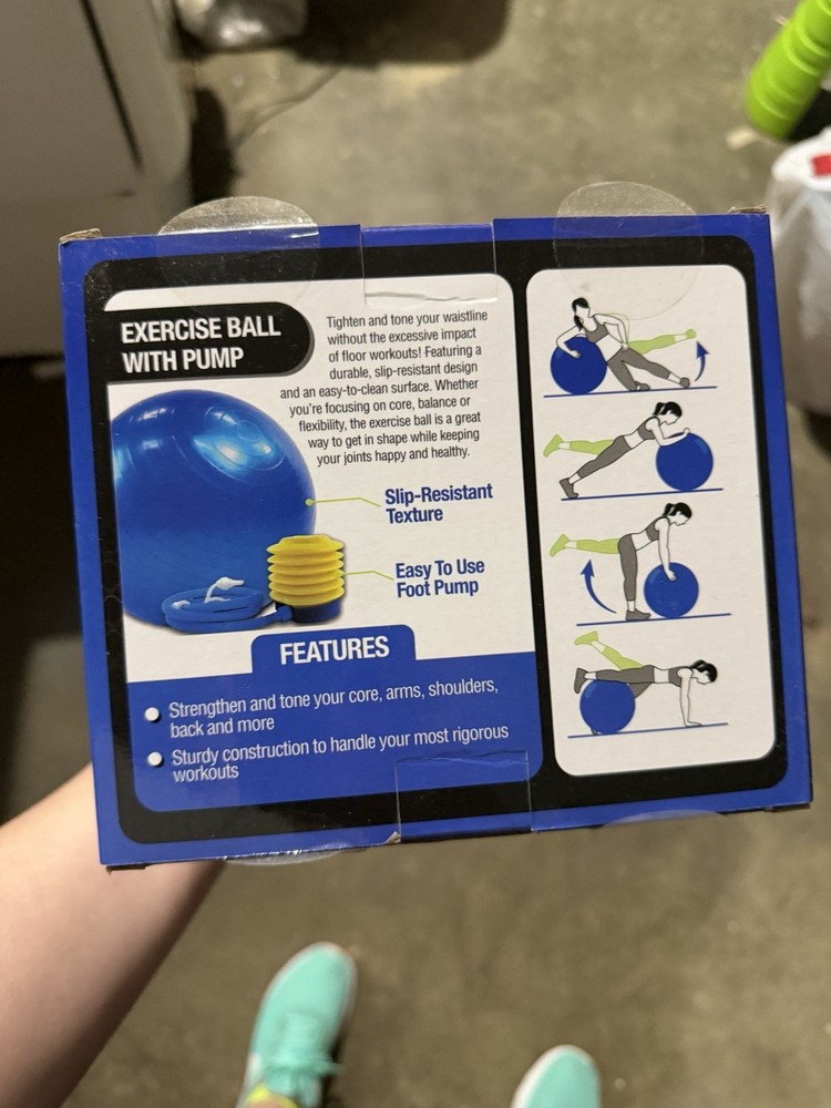 Pro Strength Exercise Ball With Pump 24 Inch Diameter New