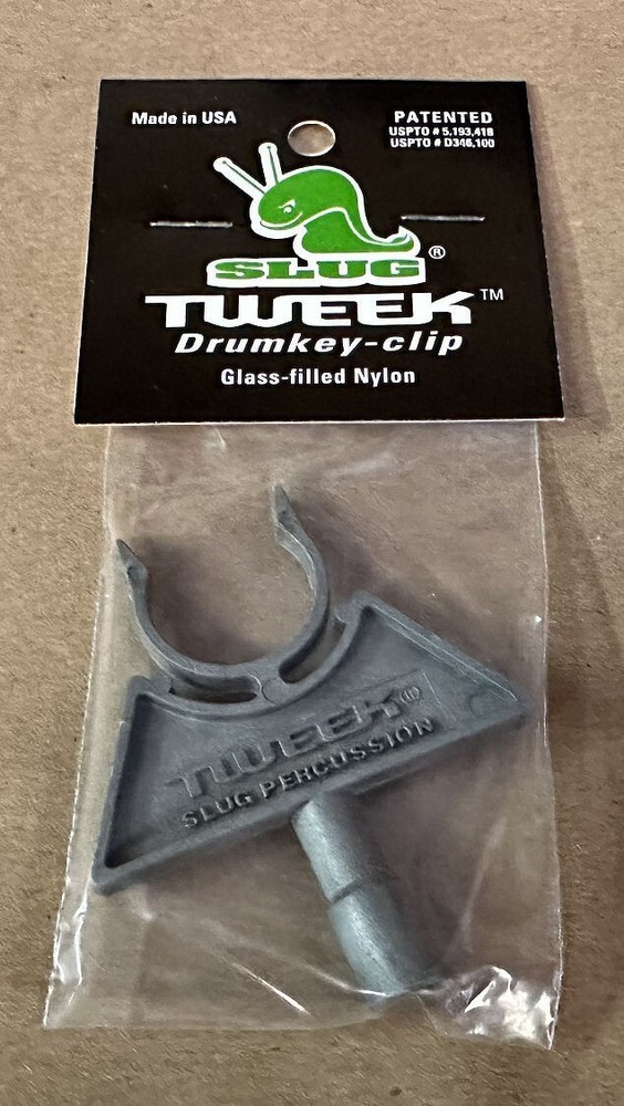 NOS RARE SILVER TWEEK CLIP ON DRUM KEY SLUG PERCUSSION
