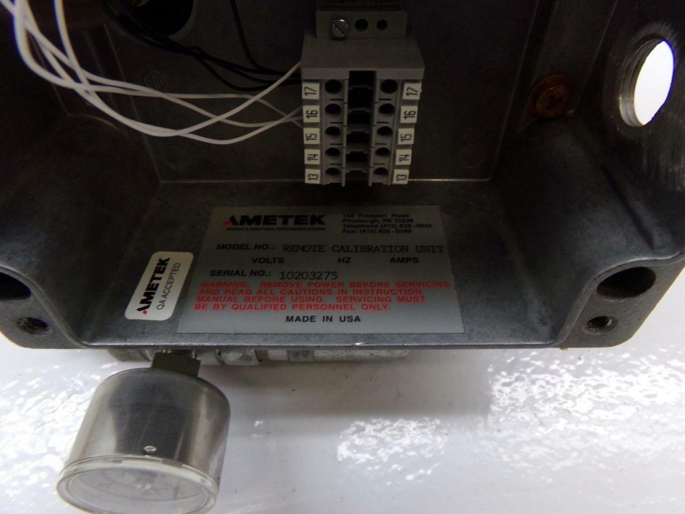 Ametek Combustibles Remote Calibration Unit 15PSI