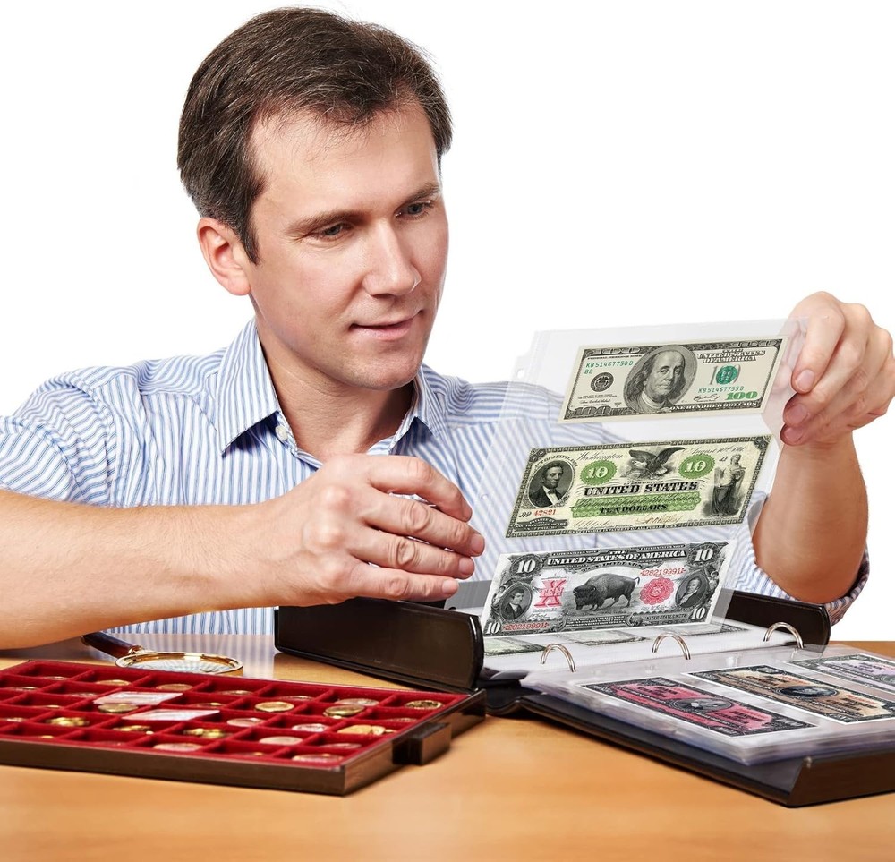 Durable 50-Pack Clear Plastic Sheets for Currency and Coupon Organization