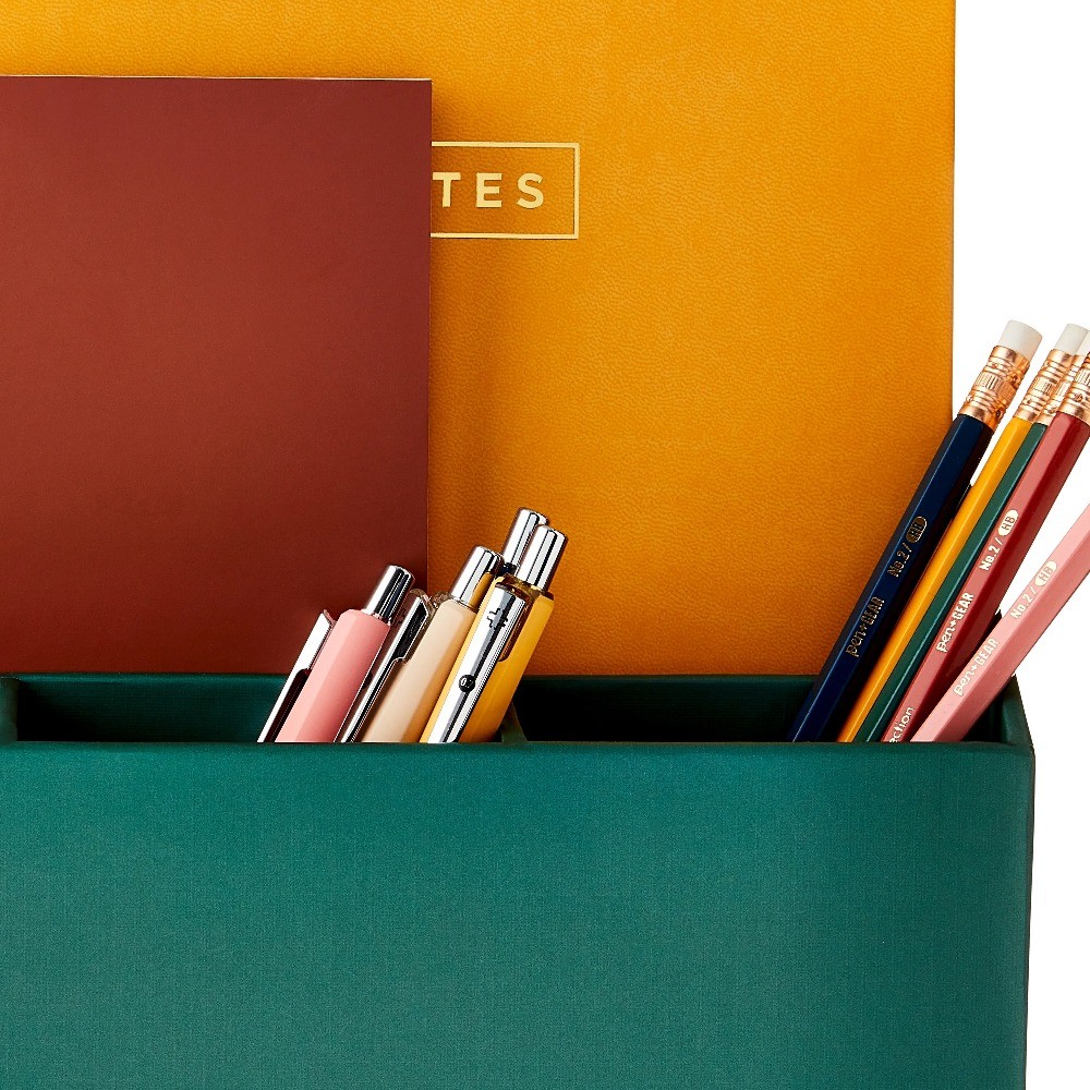 Desktop Organizer, 4 Compartments, Green Emerald