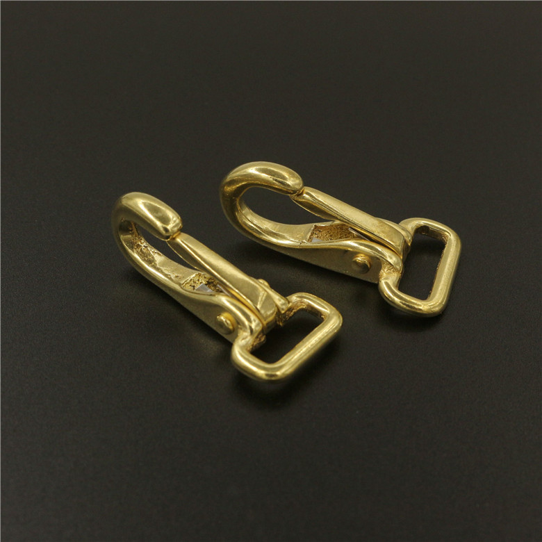 6pcs Solid brass hanging neck snap hook push button buckle pet rope clip