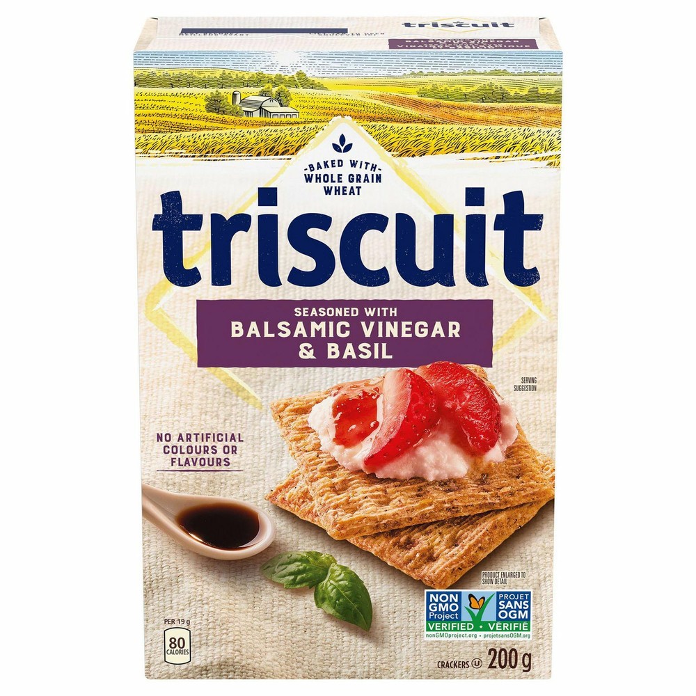6 Boxes of Triscuit Balsamic Vinegar & Basil Crackers 200g Each