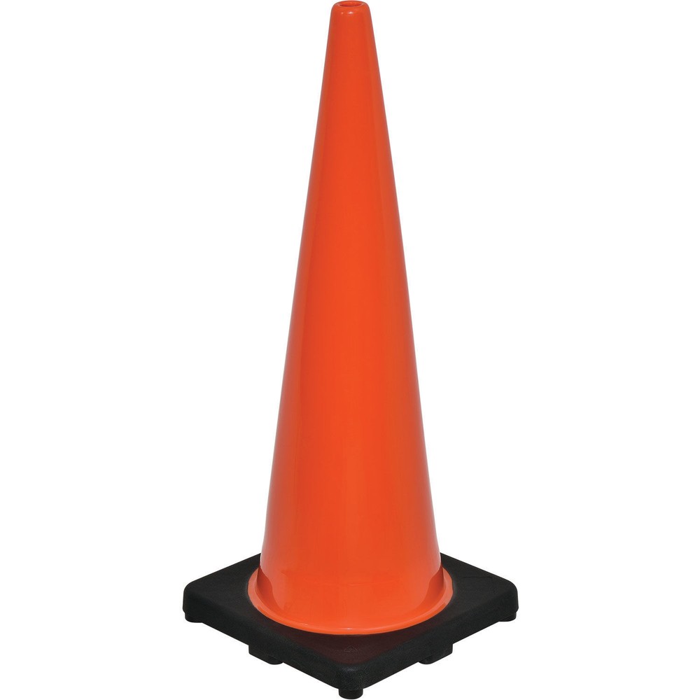 36" Non-Reflective Traffic Cone Black Base 10 lbs