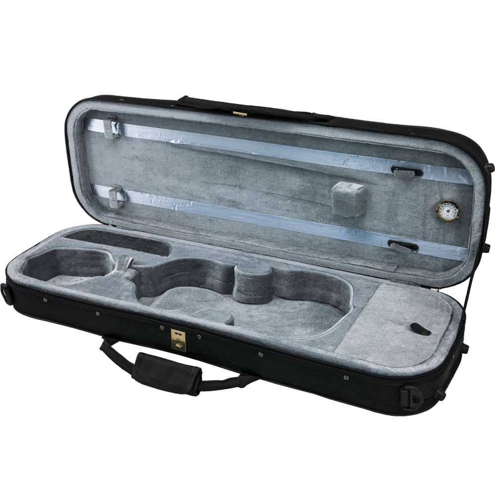 Classic 1/2 Violin Oblong Case. Black. Lightweight Backpackable