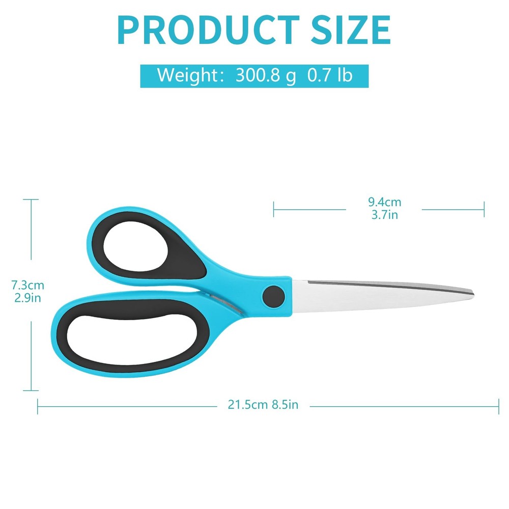 Left Handed Scissors, 8.5 Inch Multi-Purpose Premium General Purpose Shears, ...