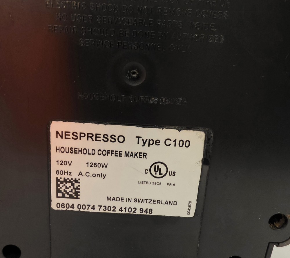 Nespresso Essenza Automatic C100 Espresso Machine Maker Black Tested