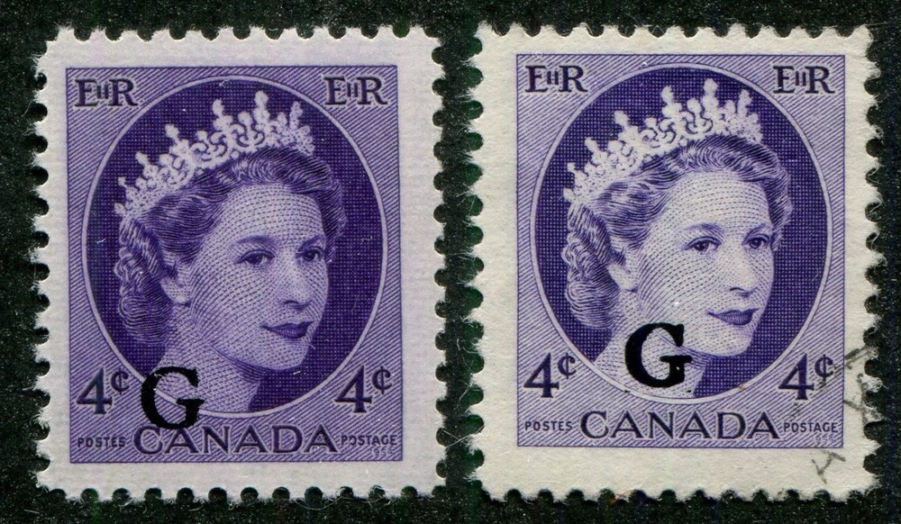 Canada B.O.B. O43 Mint & Used Overprinted Official Thick & Thin Overprints