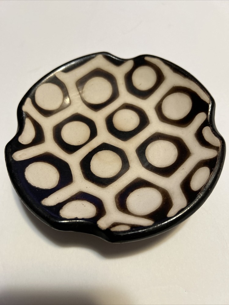 Peru Chulucanas Footed Dish Bowl Peruvian Signed Flare 4.75"