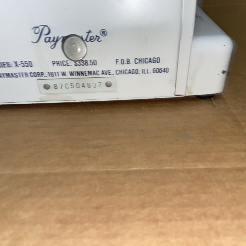 Paymaster X-550 Check Writer 7 Volume