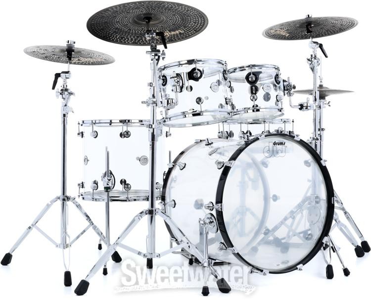 DW Design Series Clear Acrylic 4-Piece Drum Shell Pack