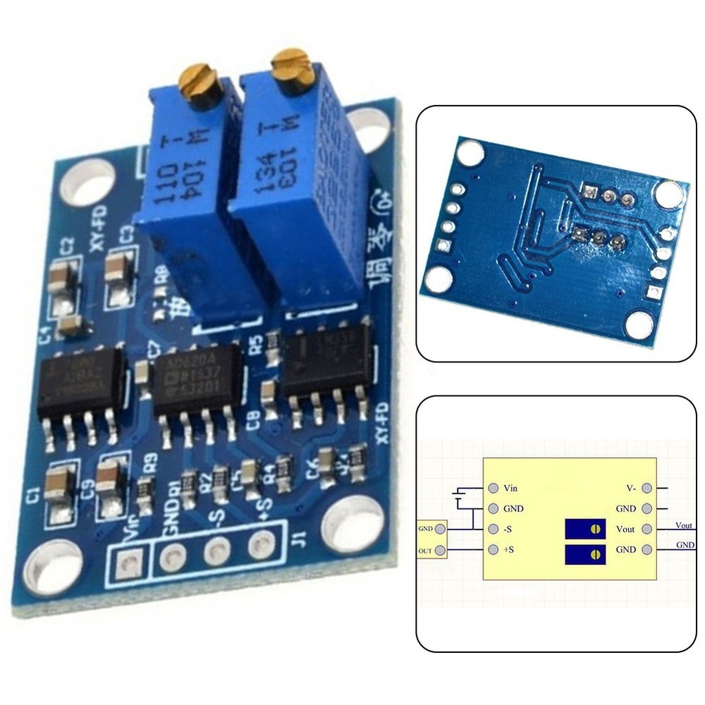 For AC DC Model Voltage Module AD620 Transmitter Low Offset Millivolt Voltage