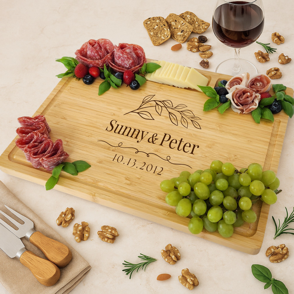 Personalized Large 17" Charcuterie Board, Engagement Gift, Wedding Shower Gifts