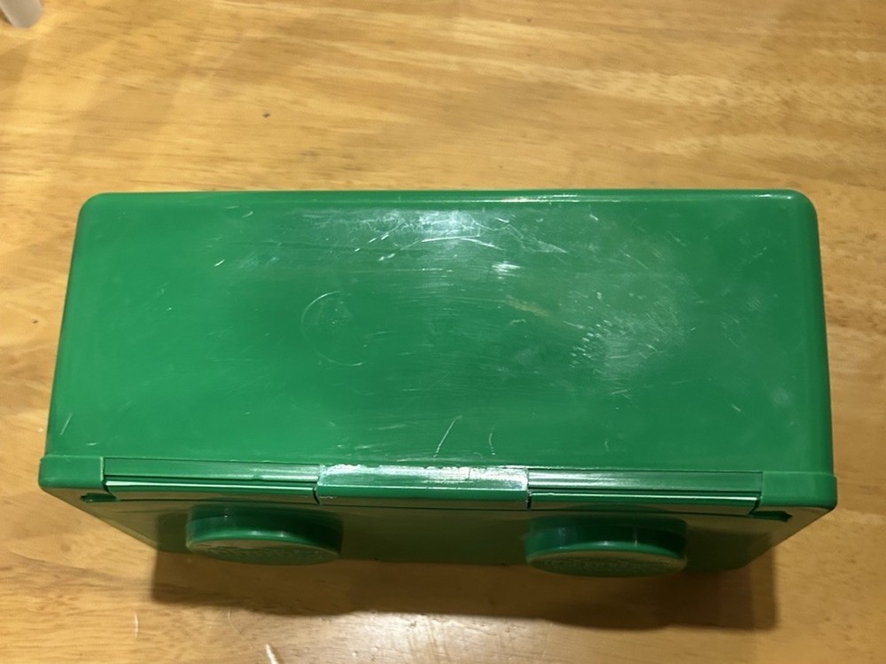 VINTAGE CHUBS BABY WIPES CONTAINER GREEN STACKABLE LID IS ATTACHED & WORKS SEE