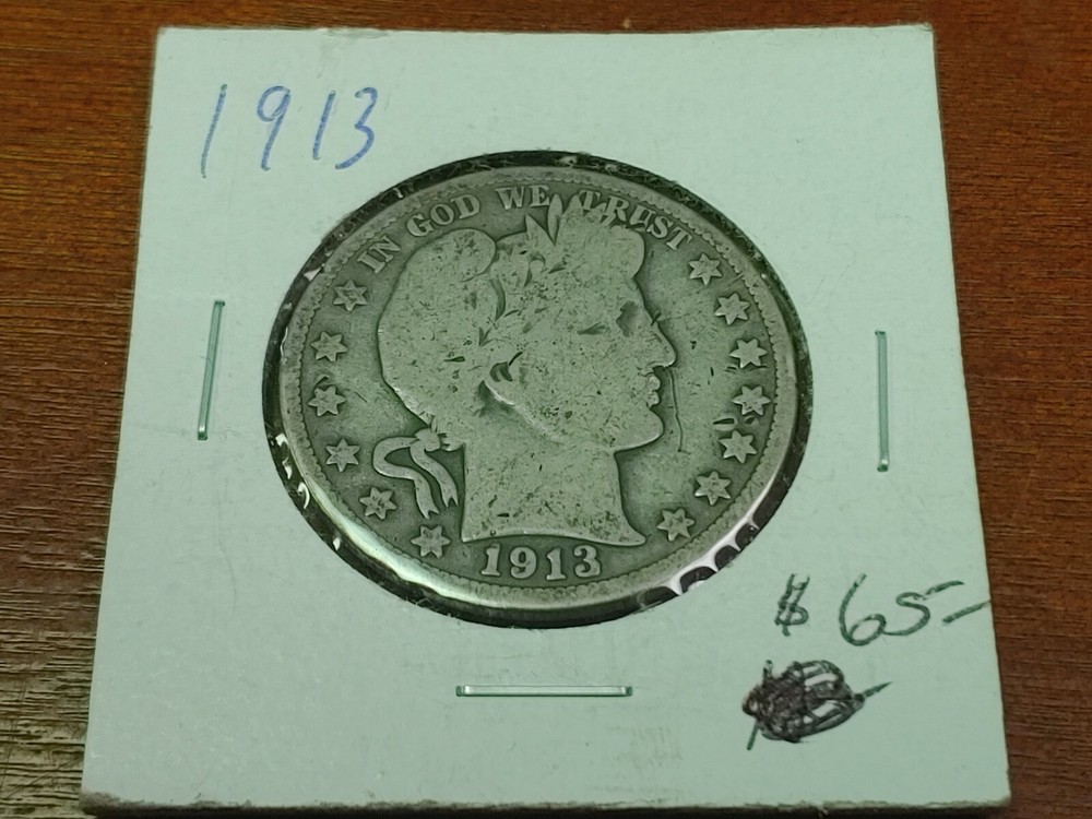 1913 Barber Half Dollar 50c Nice Coin Key Date!