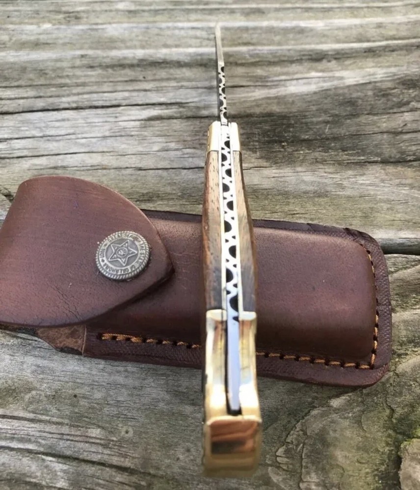 HANDMADE DAMASCUS STEEL FOLDING BLADE POCKET KNIFE LOCKBACK HUNTER