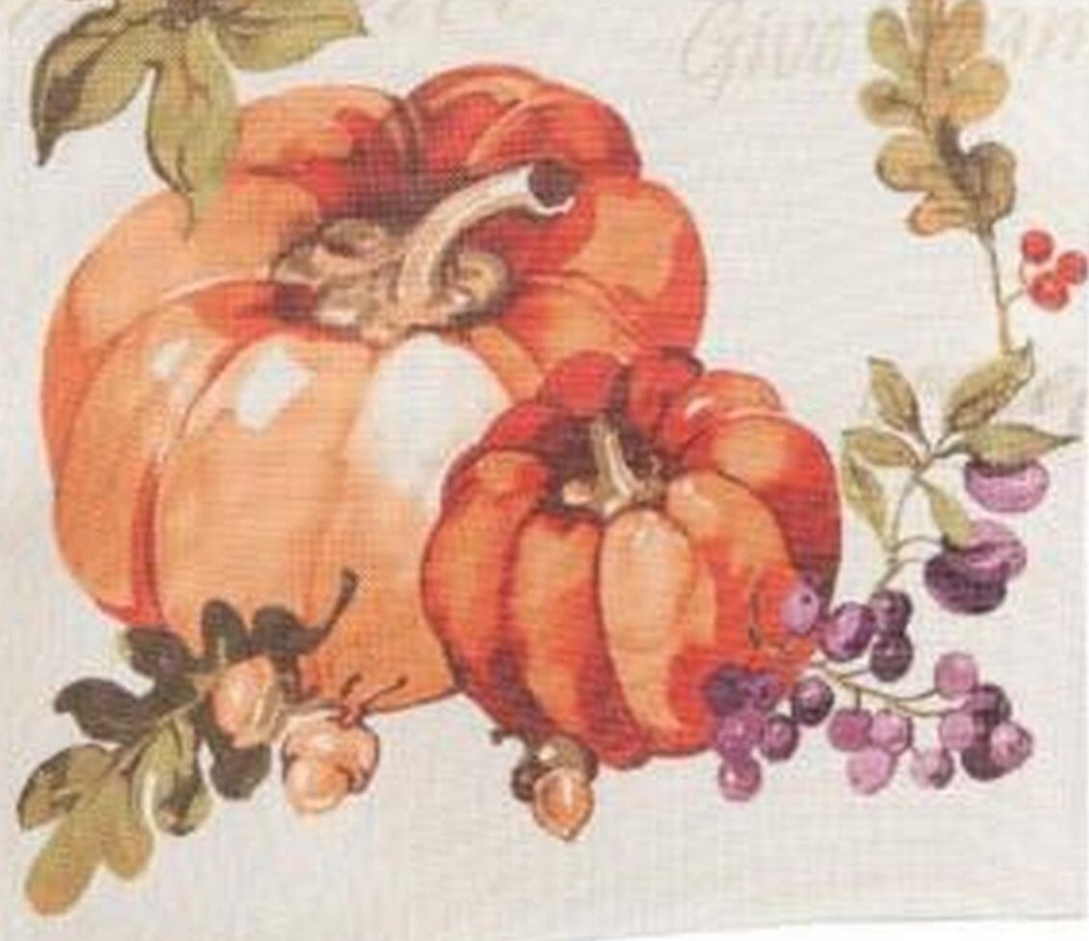 Fabric Printed Table Runner (13"x72") FALL,BOUNTIFUL WORDS,PUMPKINS & FRUITS,AHF
