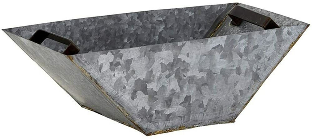 Antique Style Galvanized Iron Rectangular Planter, Medium, 17.32 Inch